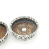 George III Pair of Sterling Silver Fluted Wine Coasters Antique 1810 Sheffield