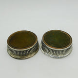 George III Pair of Sterling Silver Fluted Wine Coasters Antique 1810 Sheffield