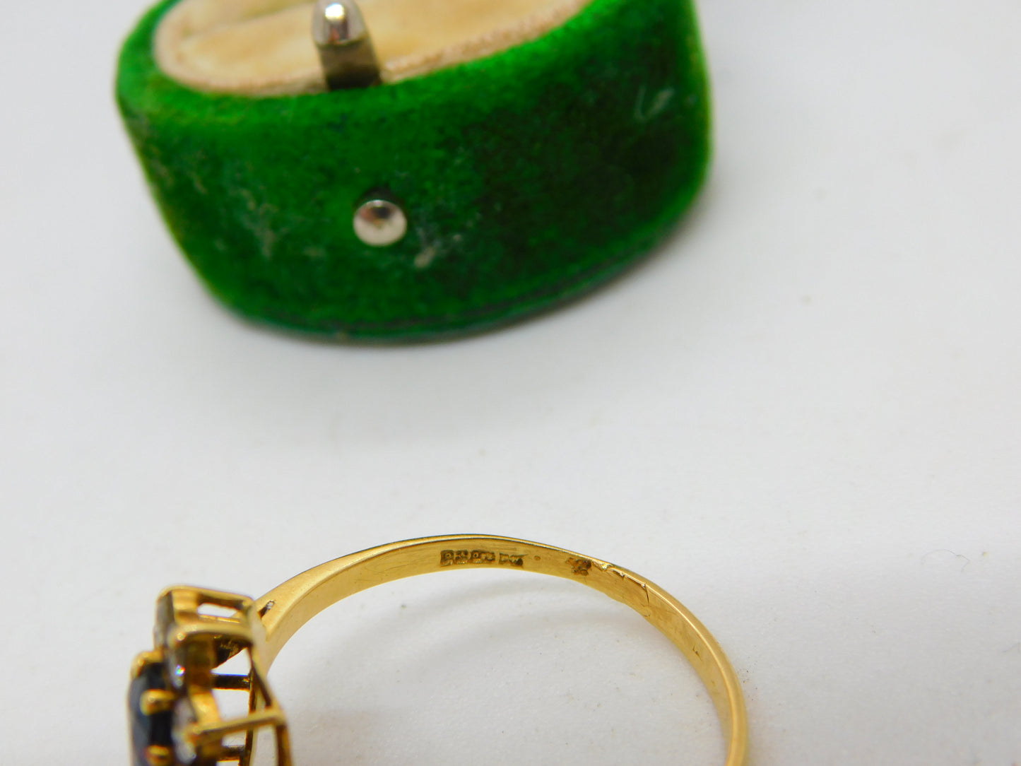18ct Gold, 1ct Sapphire & Diamond Floral Cluster Ring Vintage 1969 London