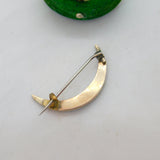 19th Century Austrian 8ct Gold & Bohemian Garnet Crescent Brooch Antique c1860