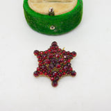 19th Century Austrian 8ct Gold & Bohemian Garnet Star Brooch Antique c1860