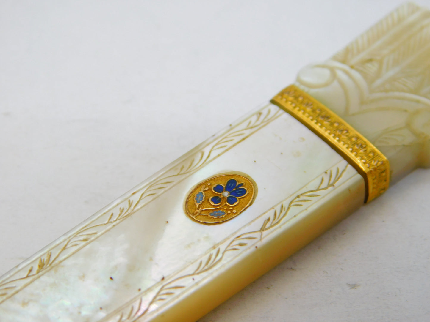 18th Century French Pearl, Gold, Enamel Palais Royal Etui Needle Case Antique c1790