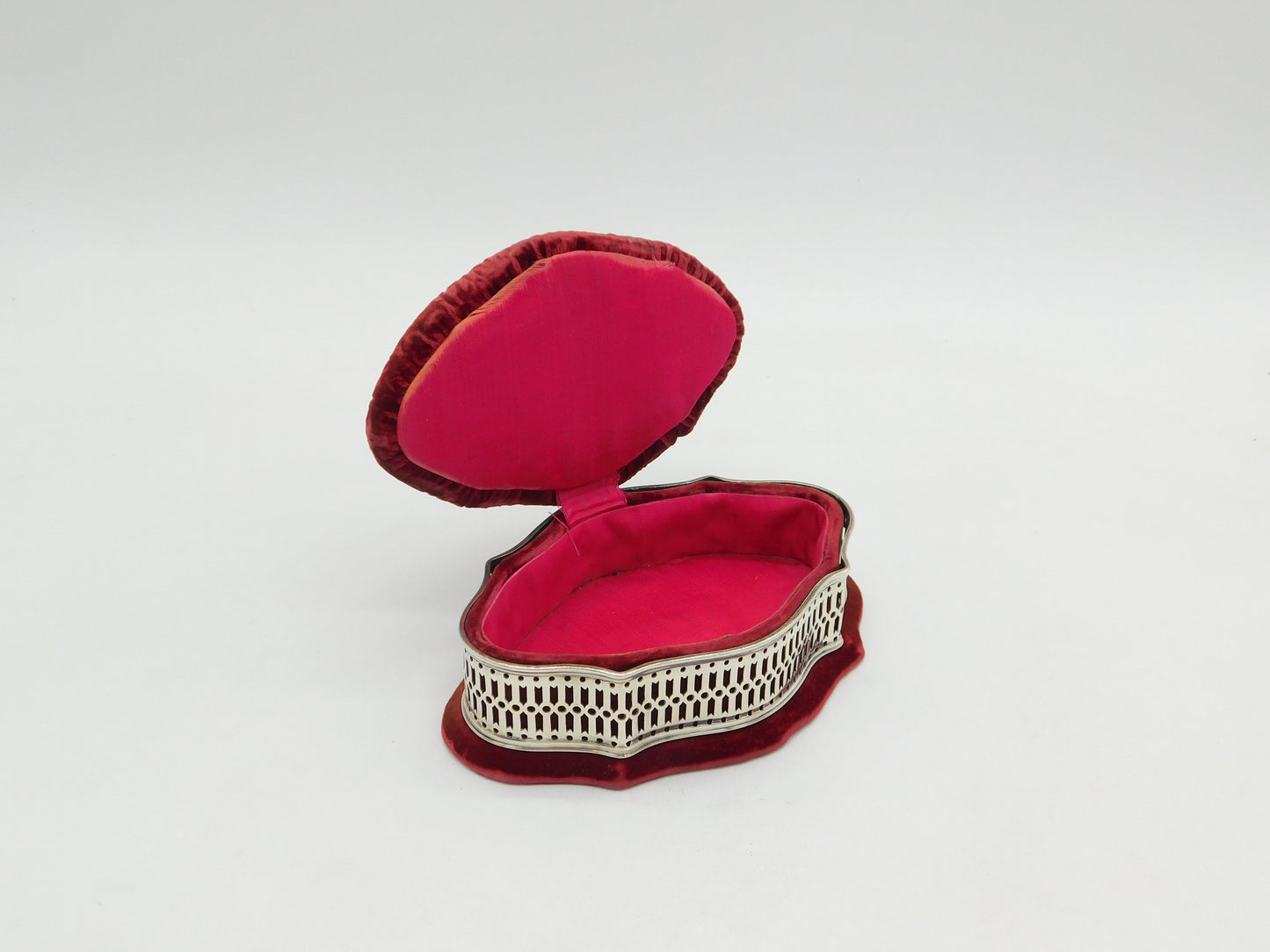 Victorian Large Sterling Silver Mounted Jewellery Box Antique 1898 London