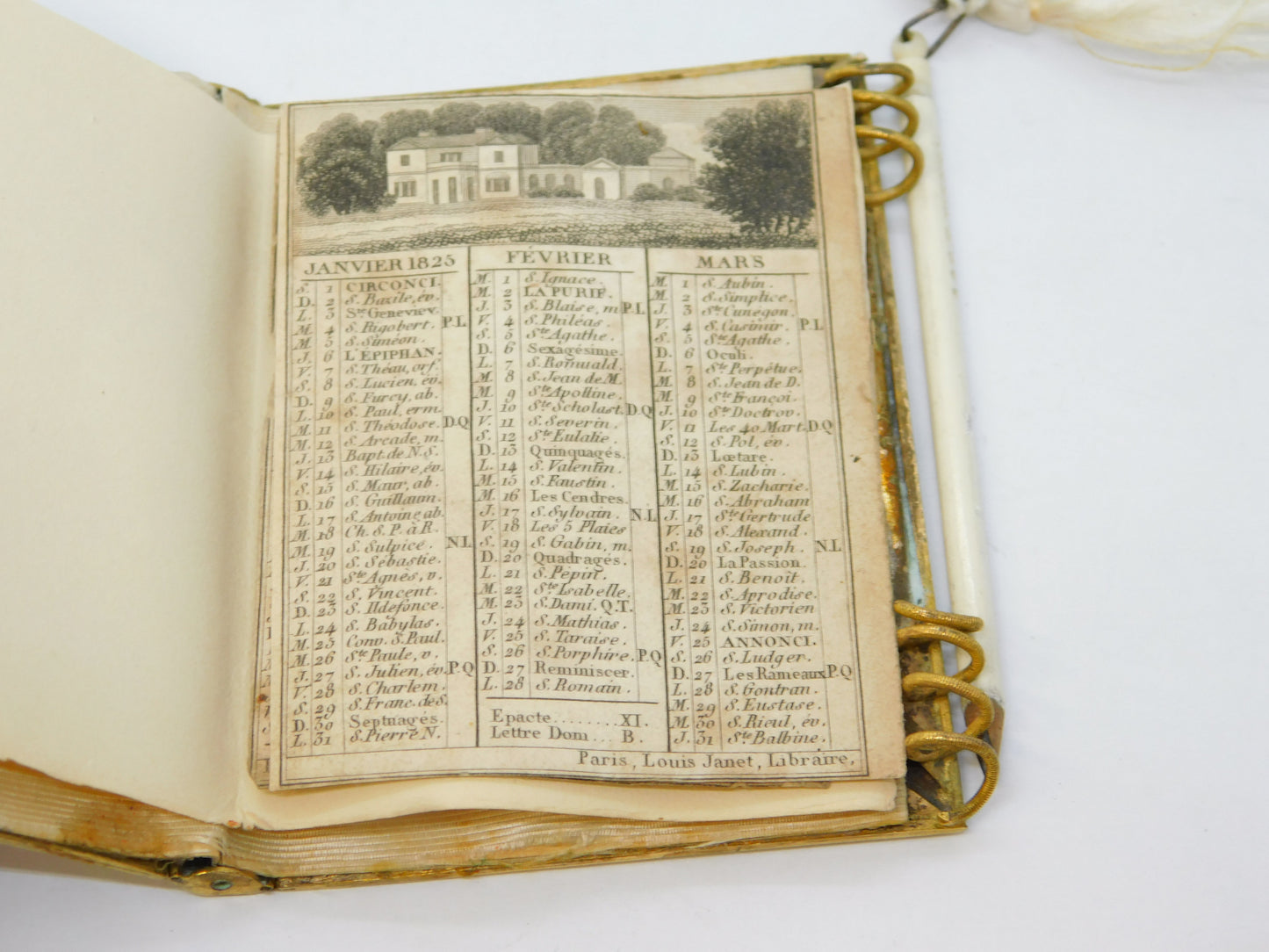 19th Century French Palais Royal Pearl & Gold Souvenir Aide Memoire Antique 1825