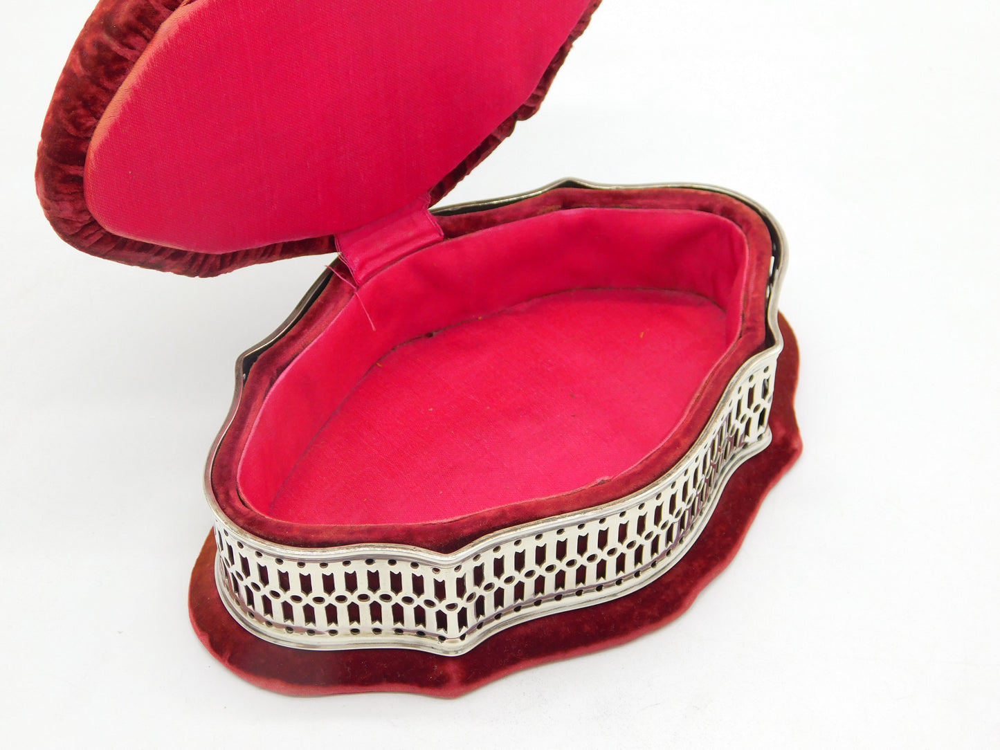Victorian Large Sterling Silver Mounted Jewellery Box Antique 1898 London