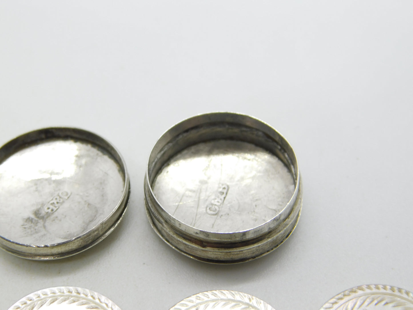 George III Sterling Silver Gaming Counter Box w. Pearl Counters Antique c1790