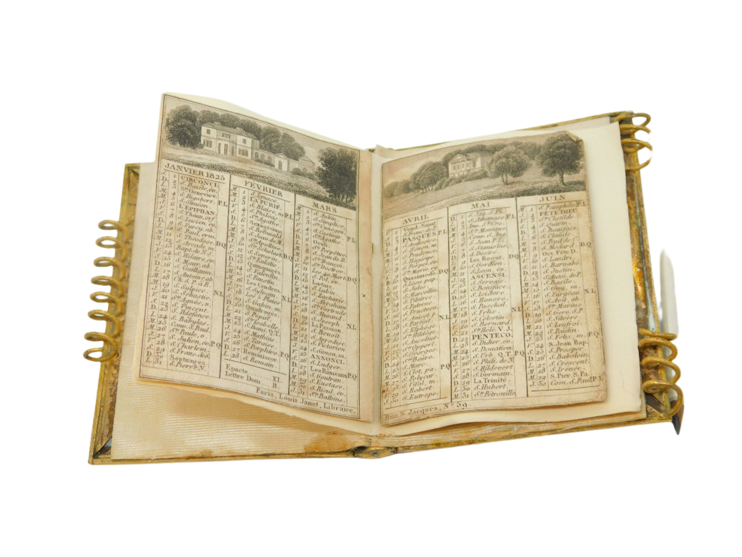 19th Century French Palais Royal Pearl & Gold Souvenir Aide Memoire Antique 1825