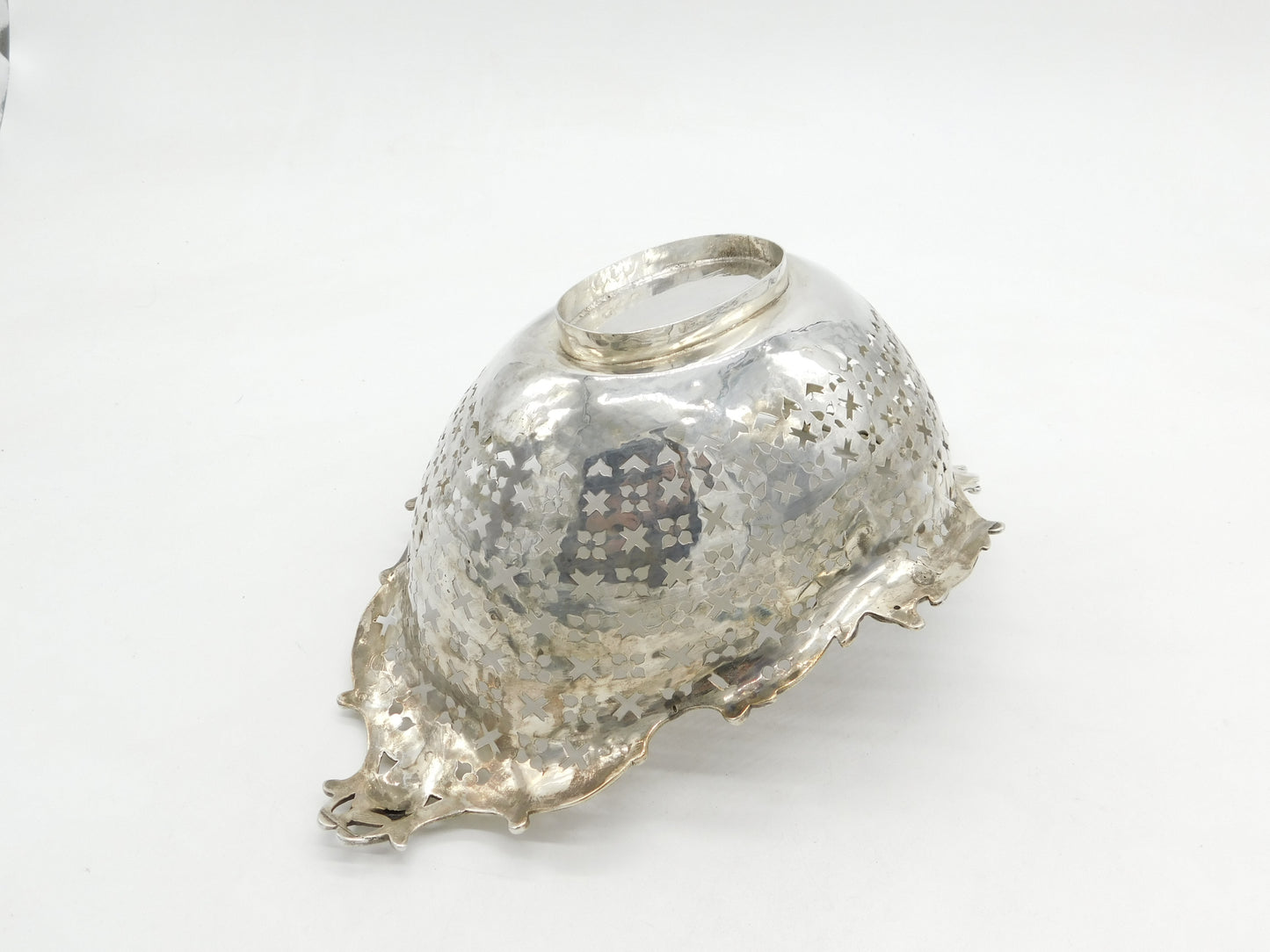 George III Sterling Silver Floral Pierced Fruit Basket Antique 1765 London