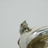 Sterling Silver Cat Kitten Handled Sugar Bowl Vintage 1994 Garrard & Co. London