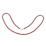 9ct Yellow Gold & Beaded Garnet Dress Necklace Vintage c1970 72cm Length