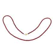 9ct Yellow Gold & Beaded Garnet Dress Necklace Vintage c1970 72cm Length