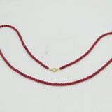 9ct Yellow Gold & Beaded Garnet Dress Necklace Vintage c1970 72cm Length