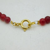 9ct Yellow Gold & Beaded Garnet Dress Necklace Vintage c1970 72cm Length