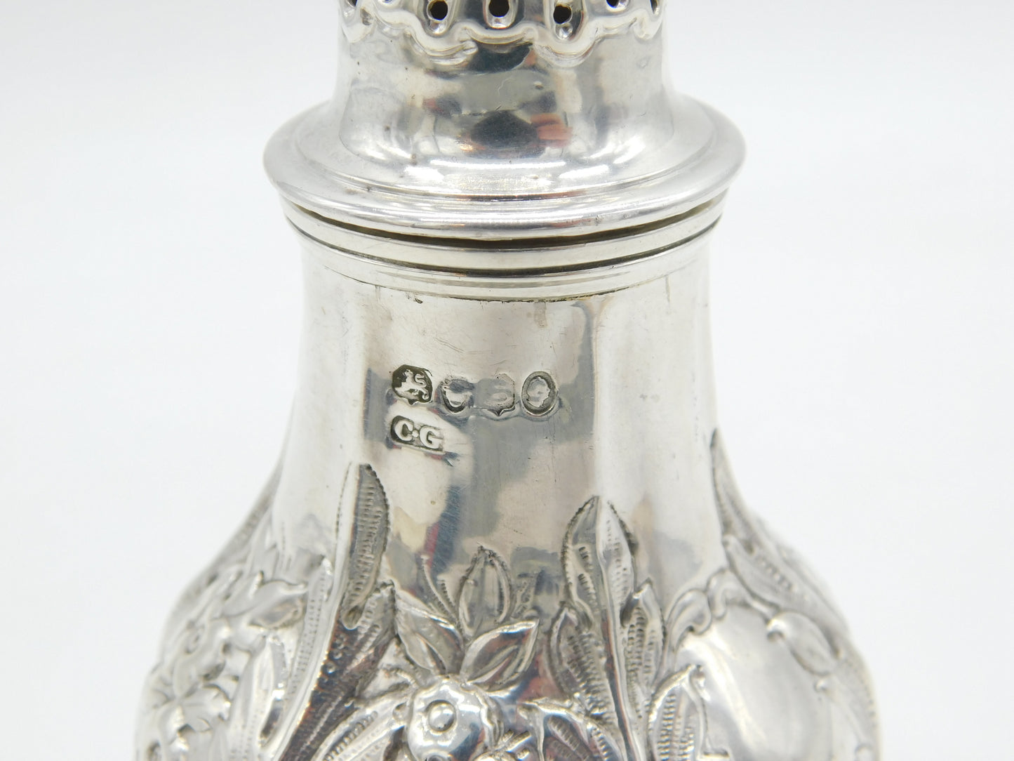 William IV Sterling Silver Floral Baluster Sugar Caster Antique 1835 London