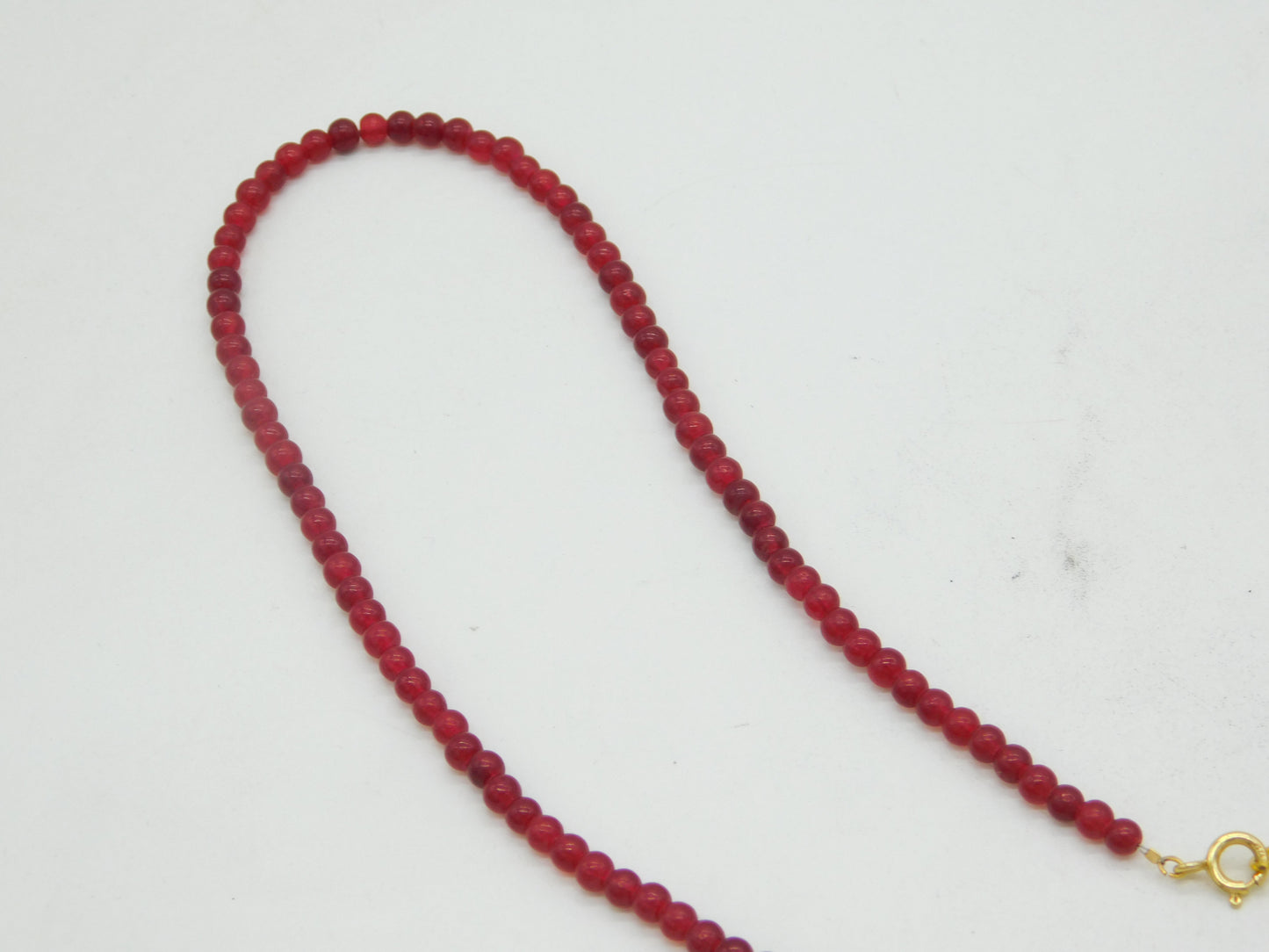 9ct Yellow Gold & Beaded Garnet Dress Necklace Vintage c1970 72cm Length