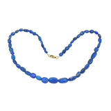 9ct Yellow Gold Graduating Lapis Lazuli Necklace Vintage c1970 46cm Length