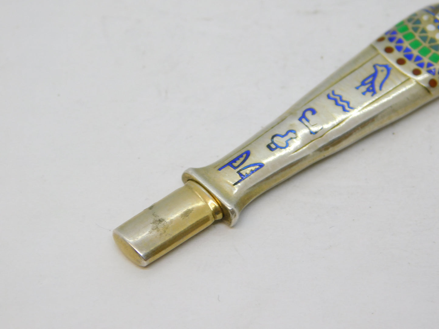 20th Century Egyptian .800 Silver Pharoah Pencil Fob Pendant Antique c1920