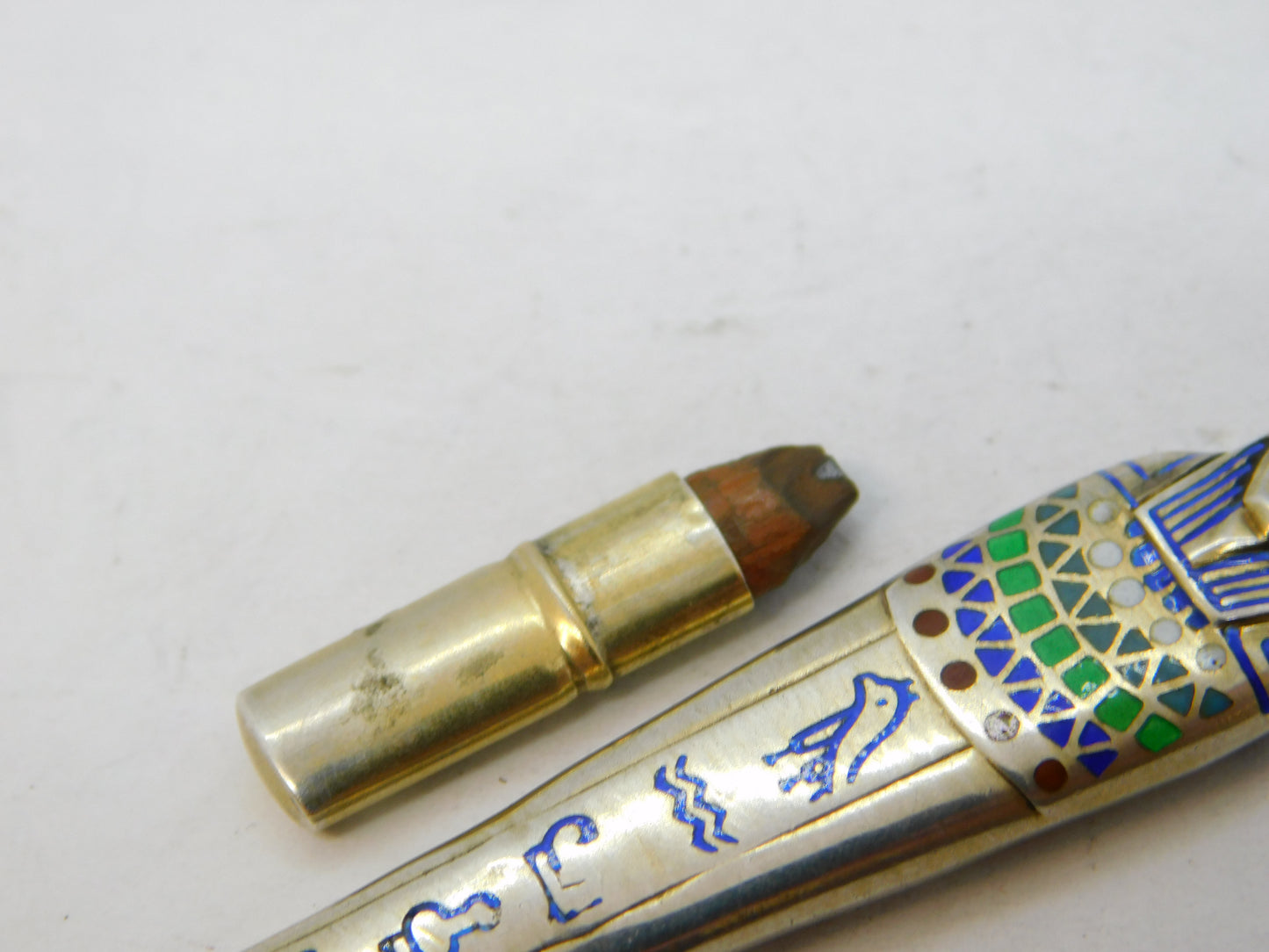 20th Century Egyptian .800 Silver Pharoah Pencil Fob Pendant Antique c1920