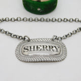 George III Sterling Silver Sherry Decanter Label Antique c1800