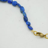 9ct Yellow Gold Graduating Lapis Lazuli Necklace Vintage c1970 46cm Length