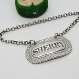 George III Sterling Silver Sherry Decanter Label Antique c1800