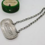 George III Sterling Silver Sherry Decanter Label Antique c1800