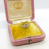 18ct Yellow Gold & 0.2ct Diamond Platinum Set Crossover Ring c1930 Art Deco