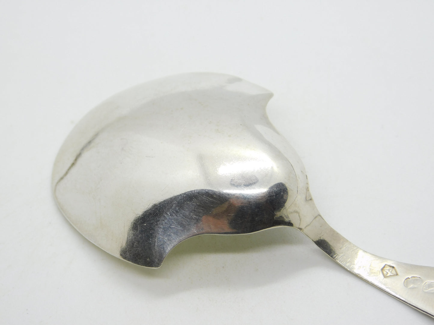 George III Sterling Silver Bright Cut Tea Caddy Spoon Antique 1795 Birmingham