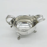 George II Sterling Silver Crested Paw Foot Sauce Boat Antique 1742 London