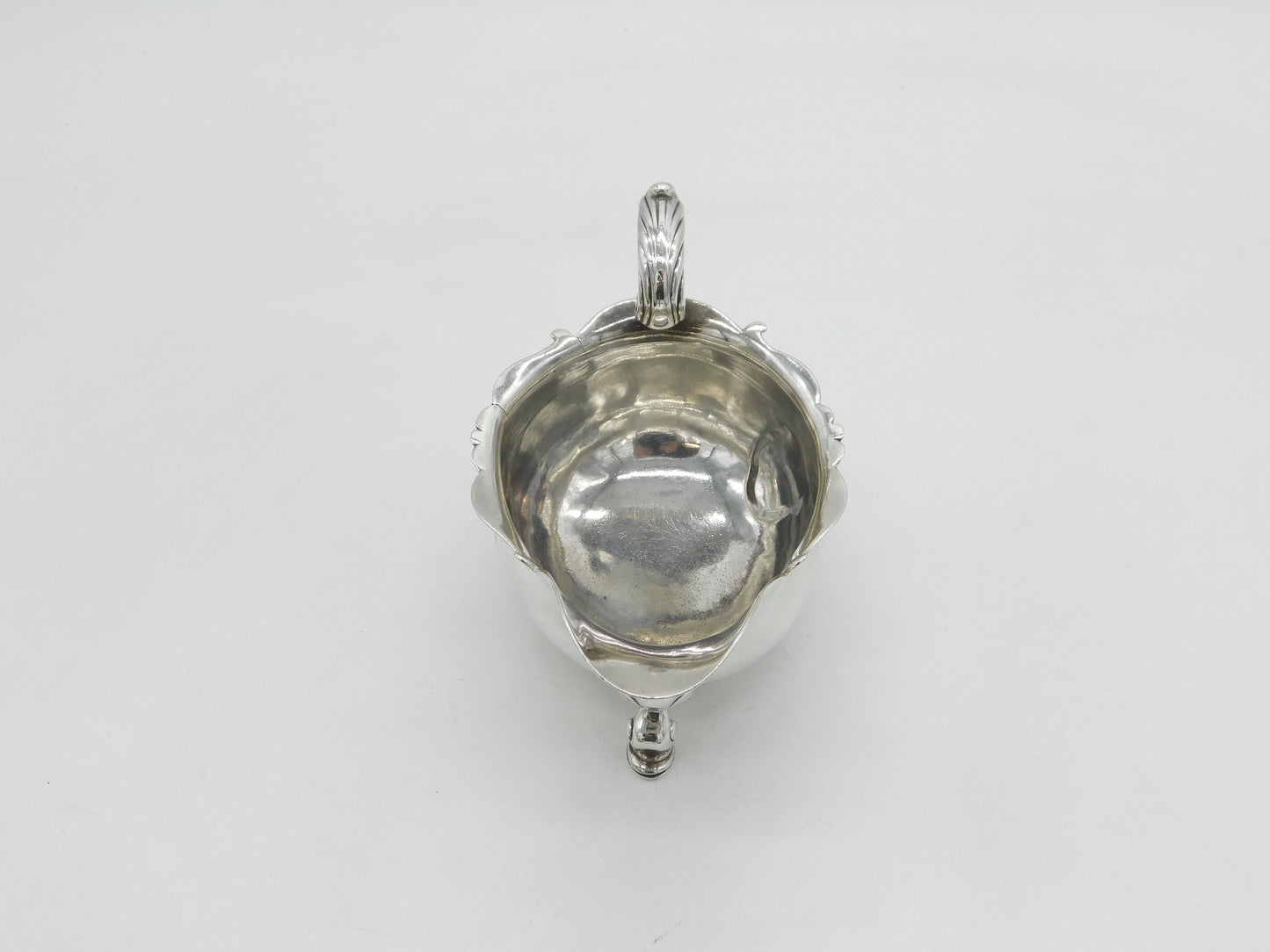 George II Sterling Silver Crested Paw Foot Sauce Boat Antique 1742 London