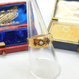 9ct Yellow Gold, Fire Opal & Sapphire Boat Ring Vintage 1979 Birmingham