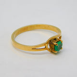 20th Century 18ct Gold & 0.2ct Cushion Cut Emerald Dress Ring Antique c1930