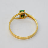 20th Century 18ct Gold & 0.2ct Cushion Cut Emerald Dress Ring Antique c1930