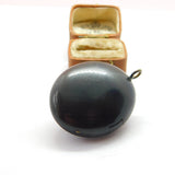 Victorian Carved Vulcanite Mourning Cameo Locket Pendant Antique c1880