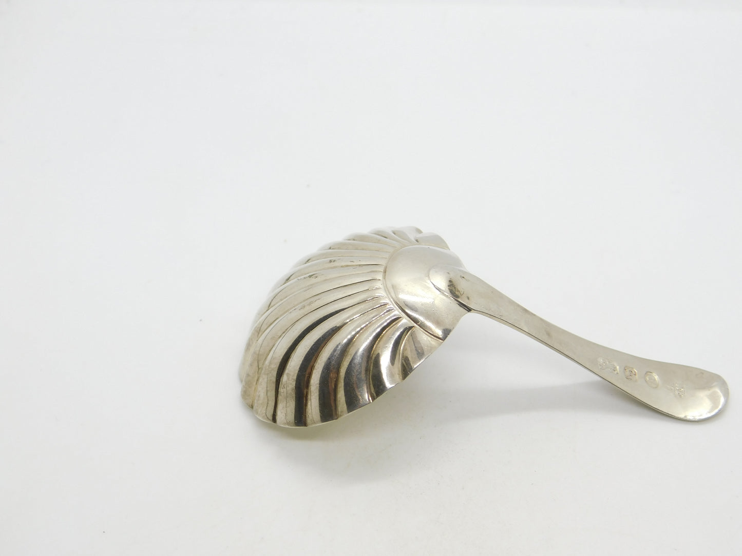 George III Sterling Silver Regal Crest Tea Caddy Spoon Antique 1801 London