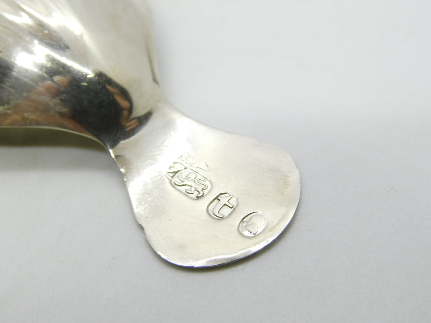 George III Sterling Silver Shell Bowl Tea Caddy Spoon Antique 1794 London