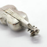 Silver Plated Novelty Violin Classical Vesta Case Antique c1920 Art Deco