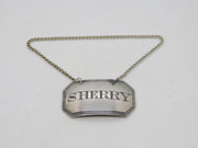 George III Sterling Silver Bright Cut Sherry Decanter Label Antique 1818 London