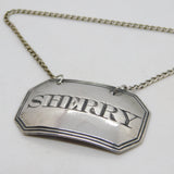 George III Sterling Silver Bright Cut Sherry Decanter Label Antique 1818 London