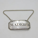 George III Sterling Silver Madeira Decanter Label Antique 1818 Birmingham
