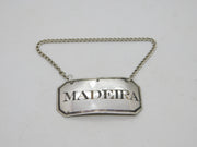 George III Sterling Silver Madeira Decanter Label Antique 1818 Birmingham