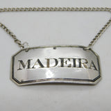 George III Sterling Silver Madeira Decanter Label Antique 1818 Birmingham