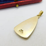 Sterling Silver Gilt Rose Flower Enamel Drop Pendant 1988 Birmingham