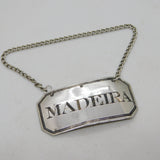 George III Sterling Silver Madeira Decanter Label Antique 1818 Birmingham