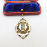 Sterling Silver Enamel Woodbine Cigarette Cup Fob Medal 1937 Chester Antique