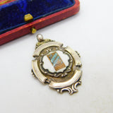 Sterling Silver Enamel Woodbine Cigarette Cup Fob Medal 1937 Chester Antique