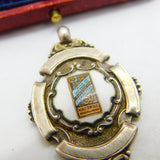Sterling Silver Enamel Woodbine Cigarette Cup Fob Medal 1937 Chester Antique