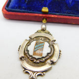 Sterling Silver Enamel Woodbine Cigarette Cup Fob Medal 1937 Chester Antique