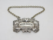 George IV Sterling Silver Grape Form Sherry Decanter Label Antique 1830 London