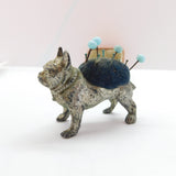 Silver Plated Novelty Bulldog Sewing Pin Cushion Antique c1920 Art Deco